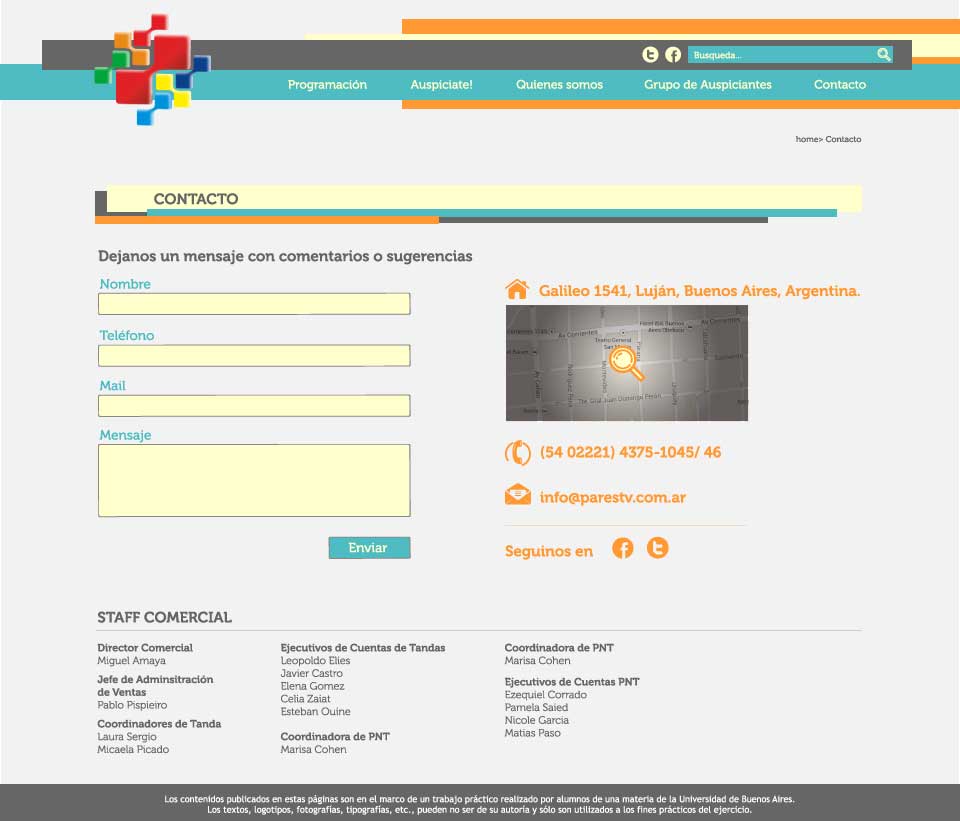 Propuesta Pagina Contacto