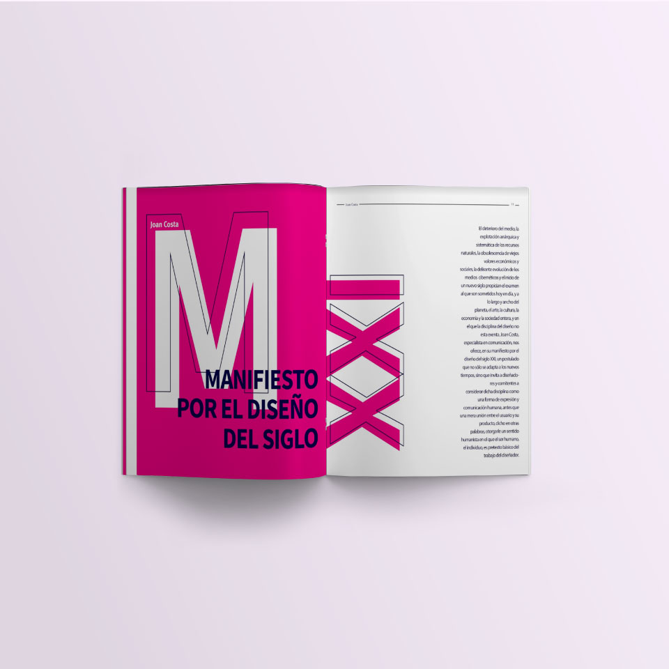 Mockups del desarrollo de primera nota de revista tipográfica