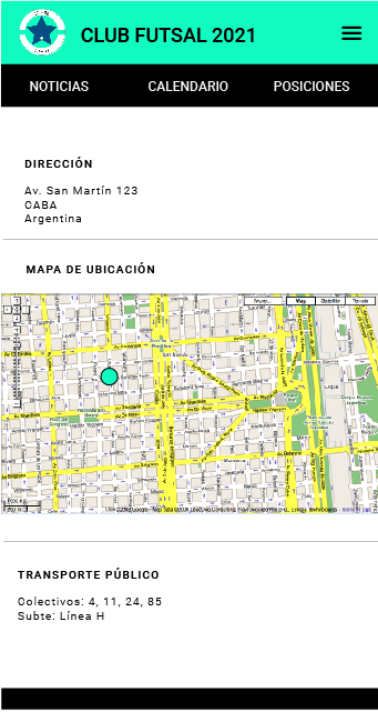 mapa de la app