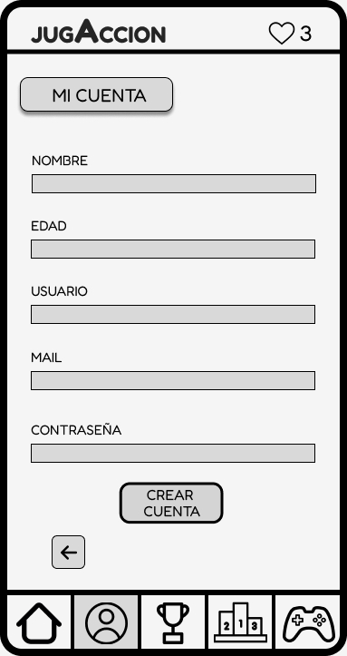 Pantalla de crear cuenta de celular