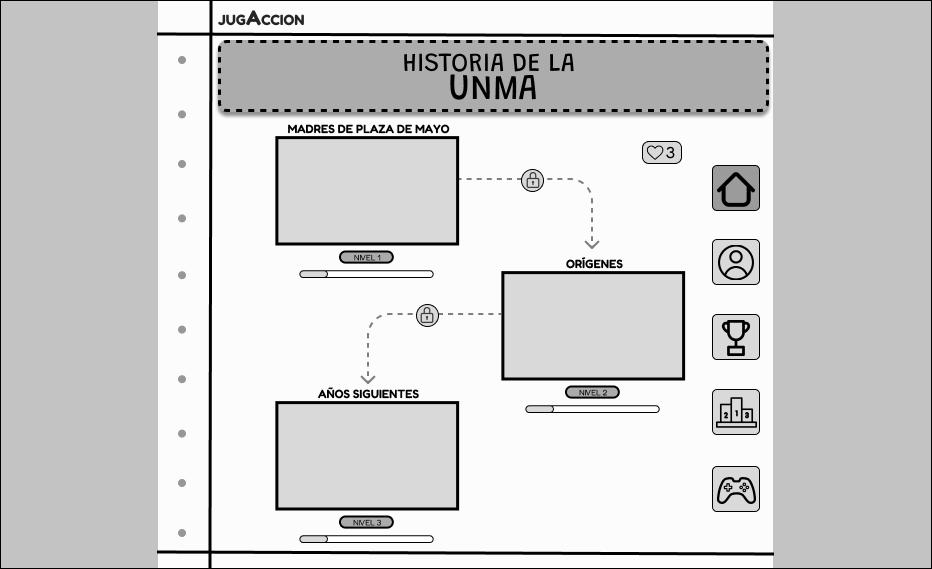 Pantalla inicio de sitio web