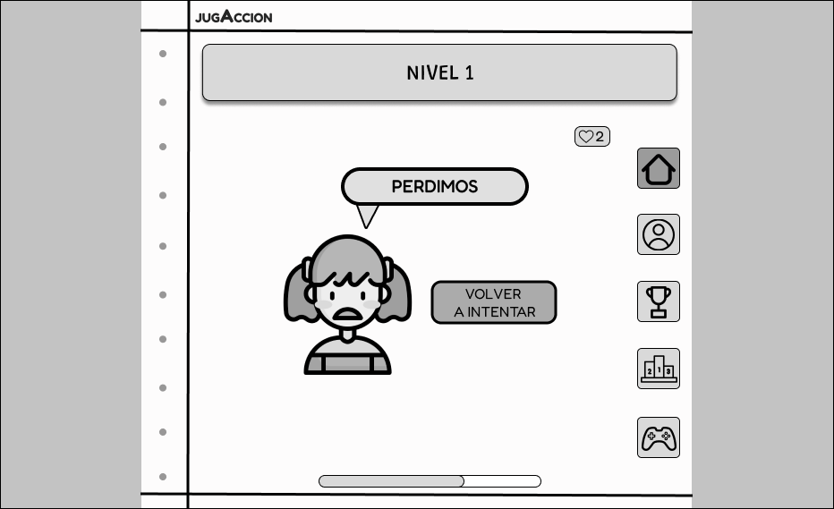 Pantalla perdedor de sitio web